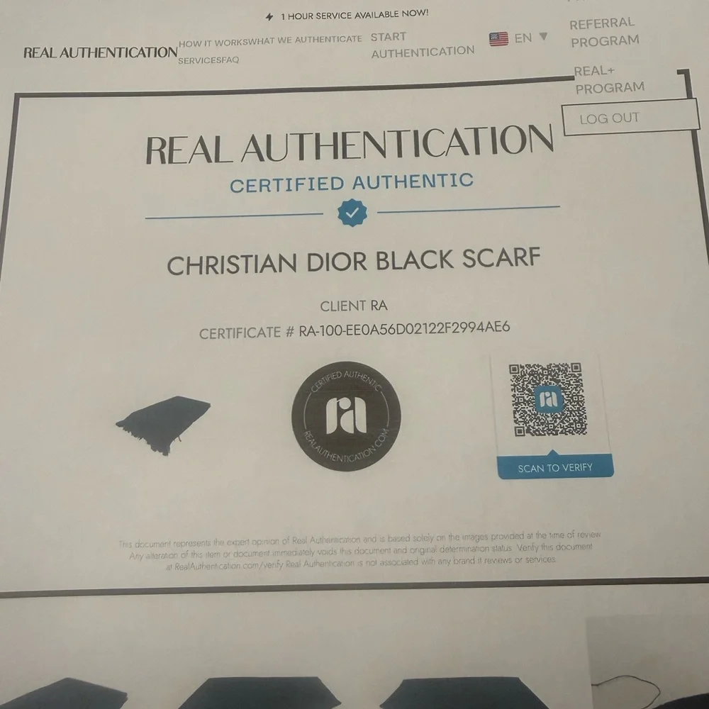 Christian Dior Black Silk Scarf/Wrap